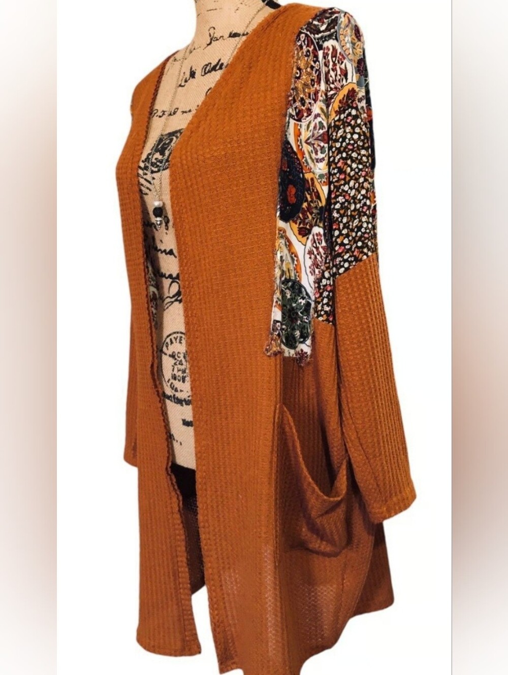 Umgee open-front cardigan blends cozy textures with a bohemian aesthetic. Size S - Picture 9 of 9